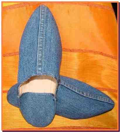 Denim slippers