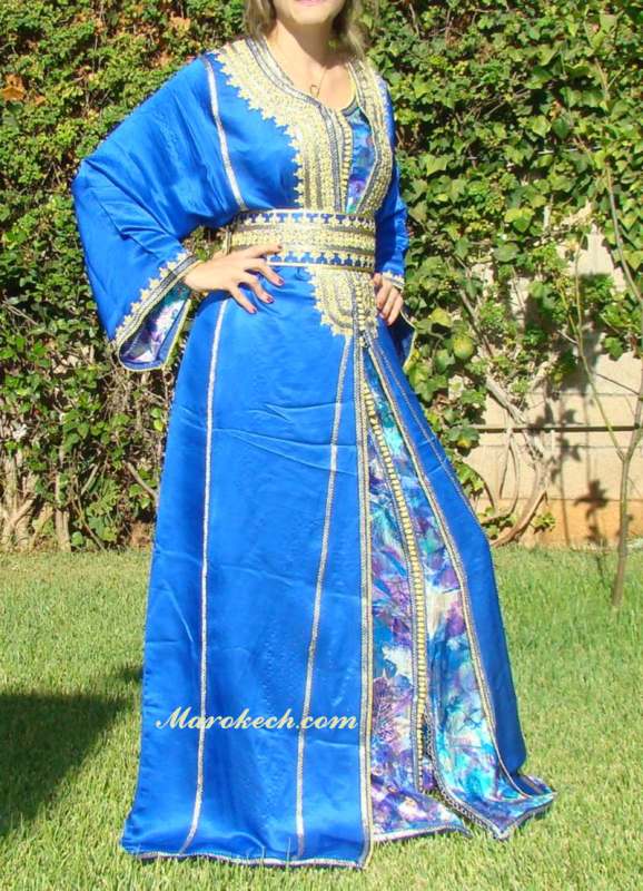 Marokkanischer Kaftan Azur