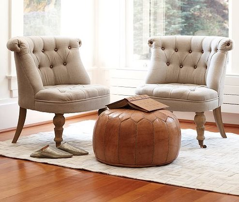 Moroccan clearance leather footstool