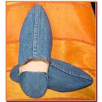 Denim slippers