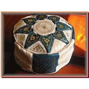 Moroccan Leather Pouf Ottoman